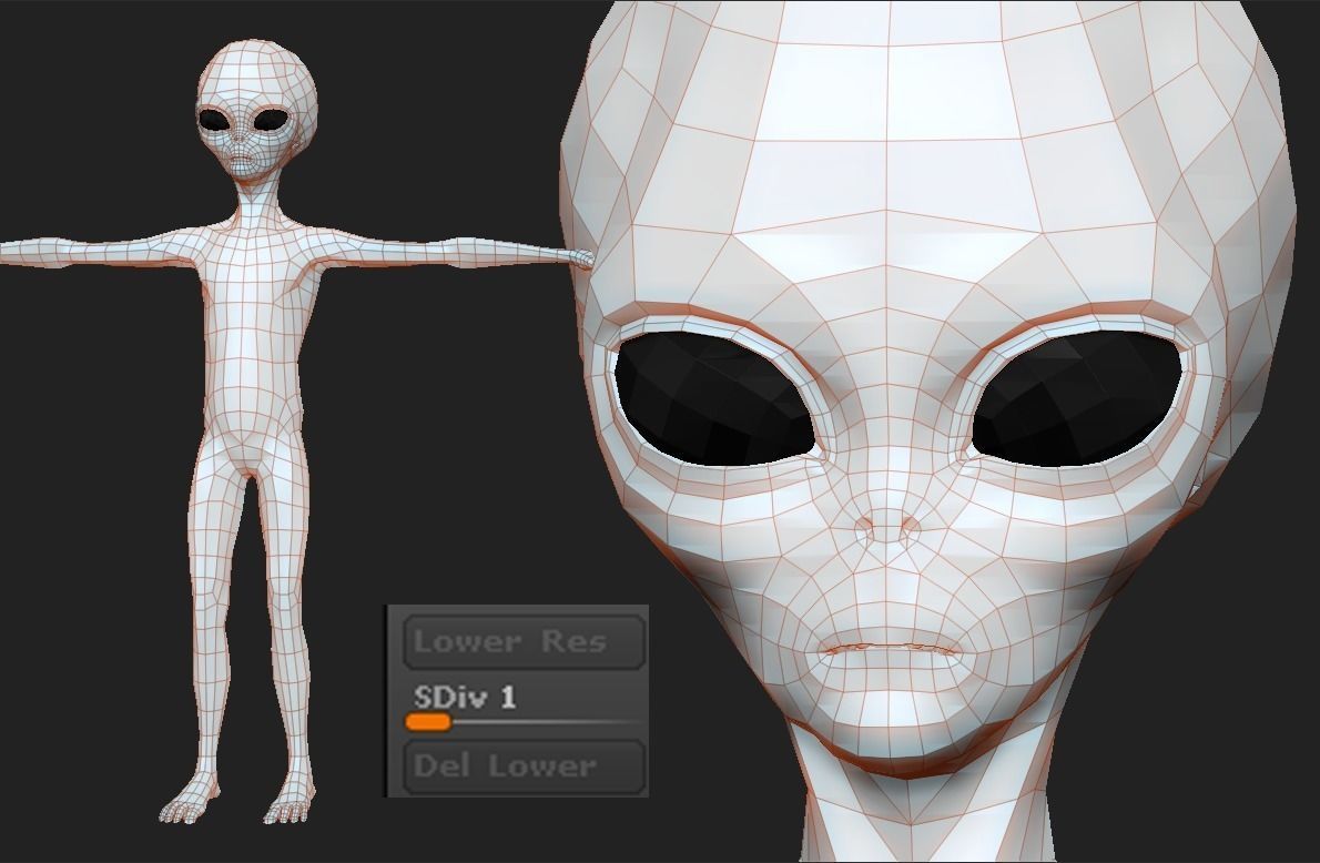 Realistic Alien 8 Sculpt 3D model_5
