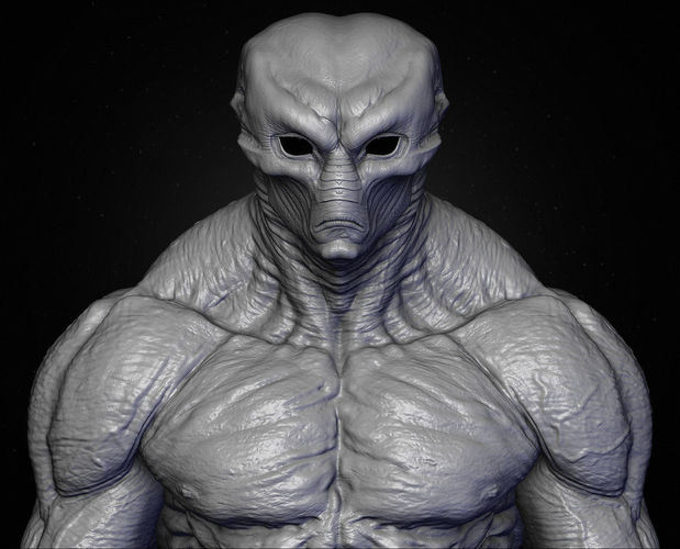 Realistic Alien 10 Sculpt 3D model