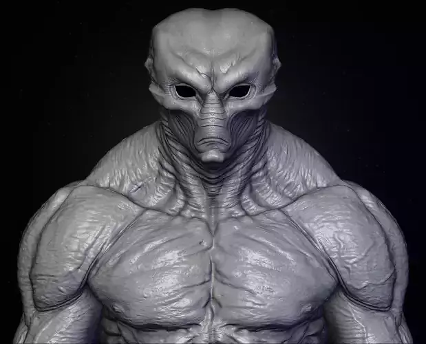 Realistic Alien 10 Sculpt 3D model