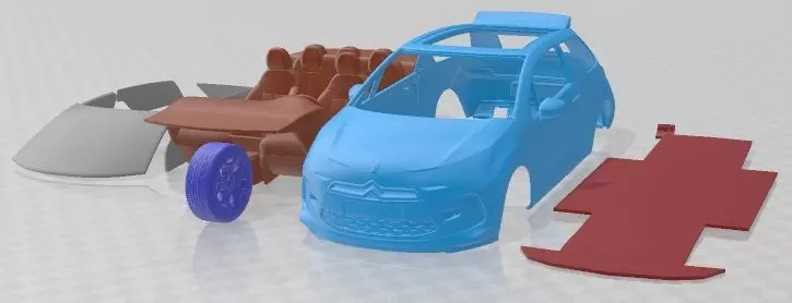 Citroen DS3 Cabrio 2013 Printable Car 3D print model