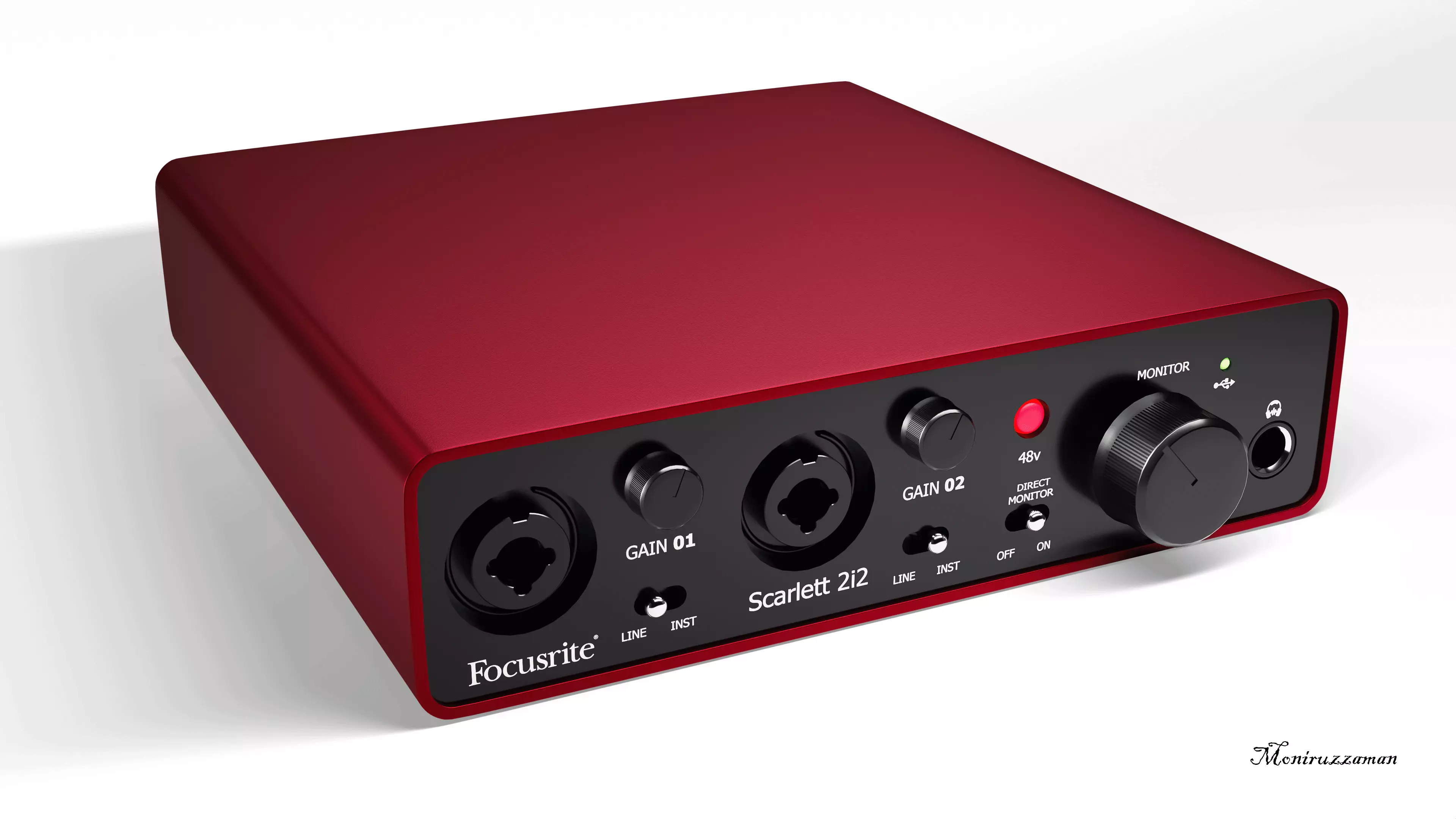 Focusrite Scarlett 2i2 Audio Interface 3D Model sound card 3D model