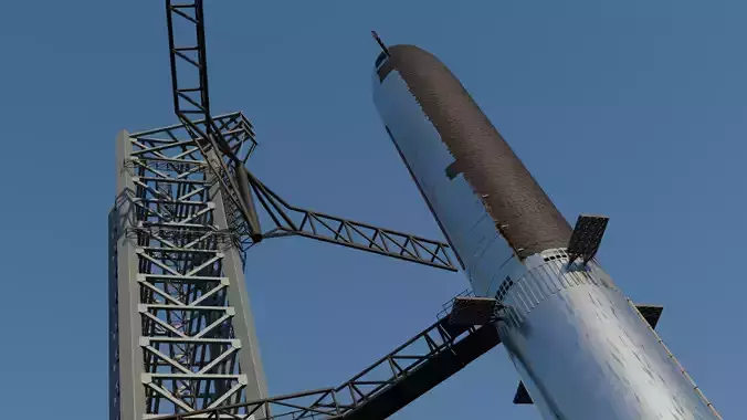 Starship Super Heavy Rocket Launch Tower Mount High Detail
