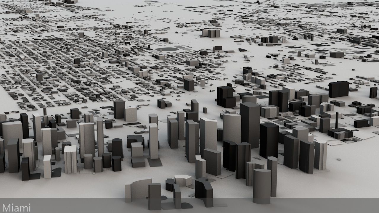 Miami Streets and Buildings 3D model_1