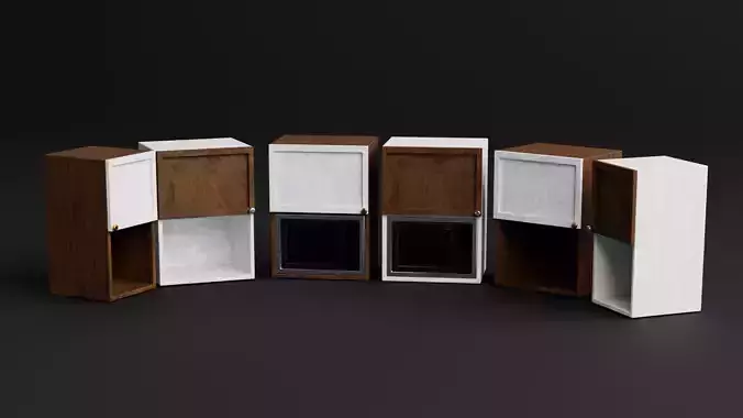 Modular Kitchen Cabinet Pack Low-poly 3D model 7