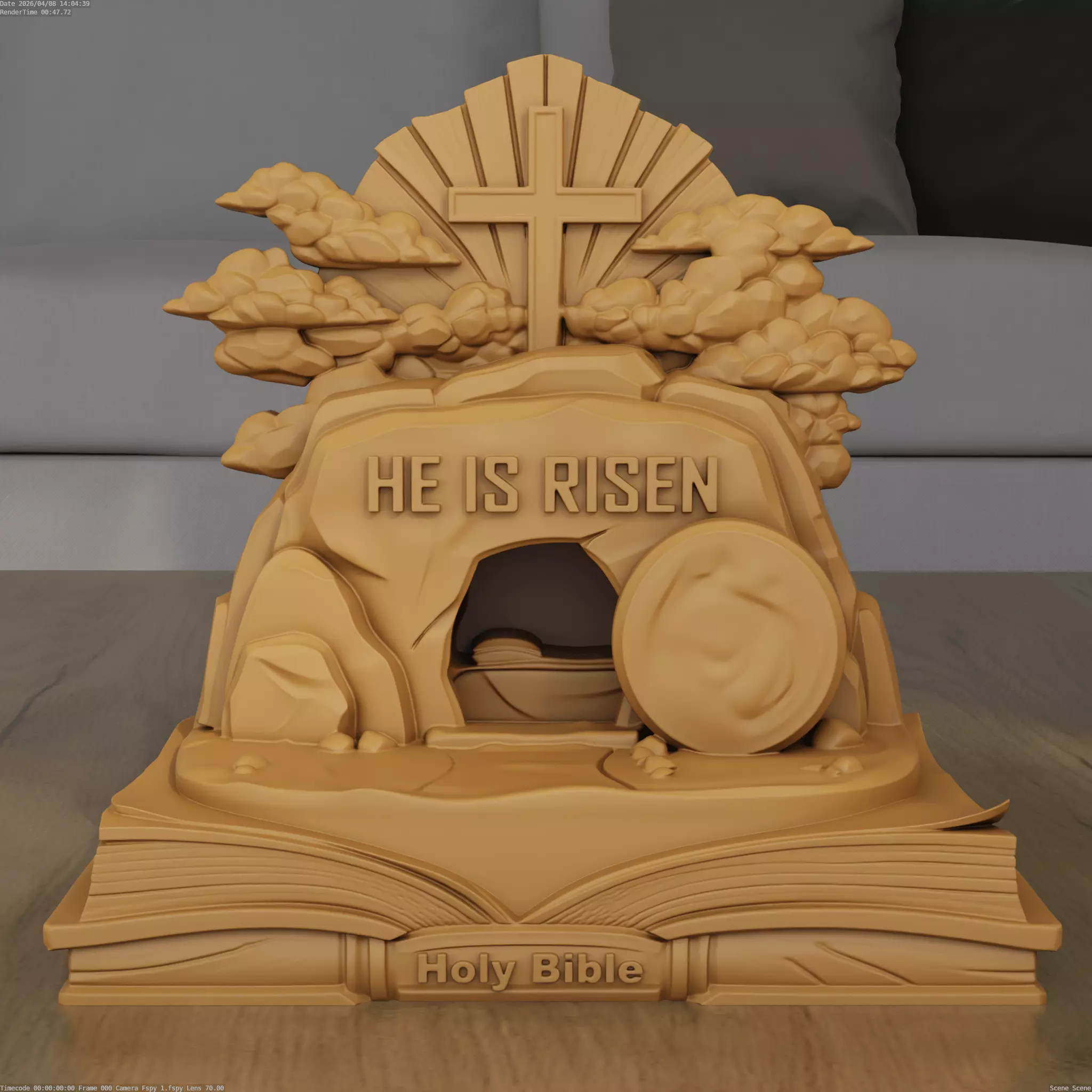 He Is Risen Open Bible 3D STL Model 3D print model