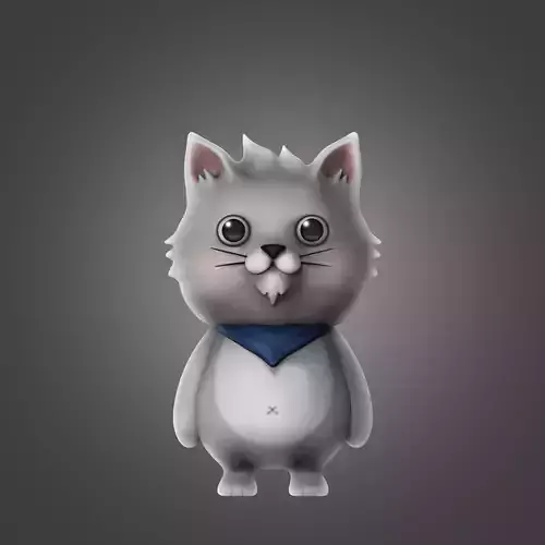 Cat 3D Model Print with bandana 3D print model