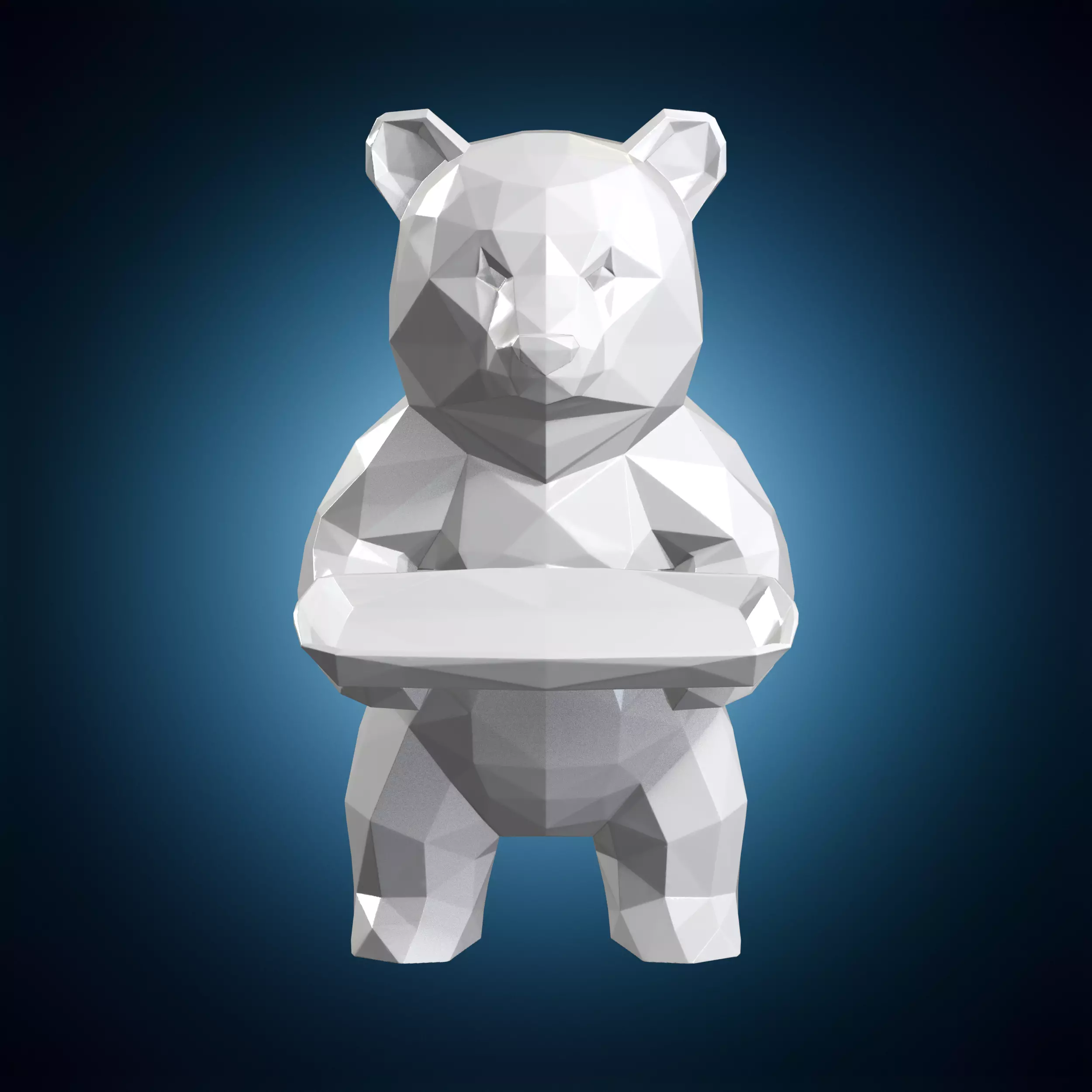 Low Poly Bear Tray Organizer 3D Print Model 3D print model