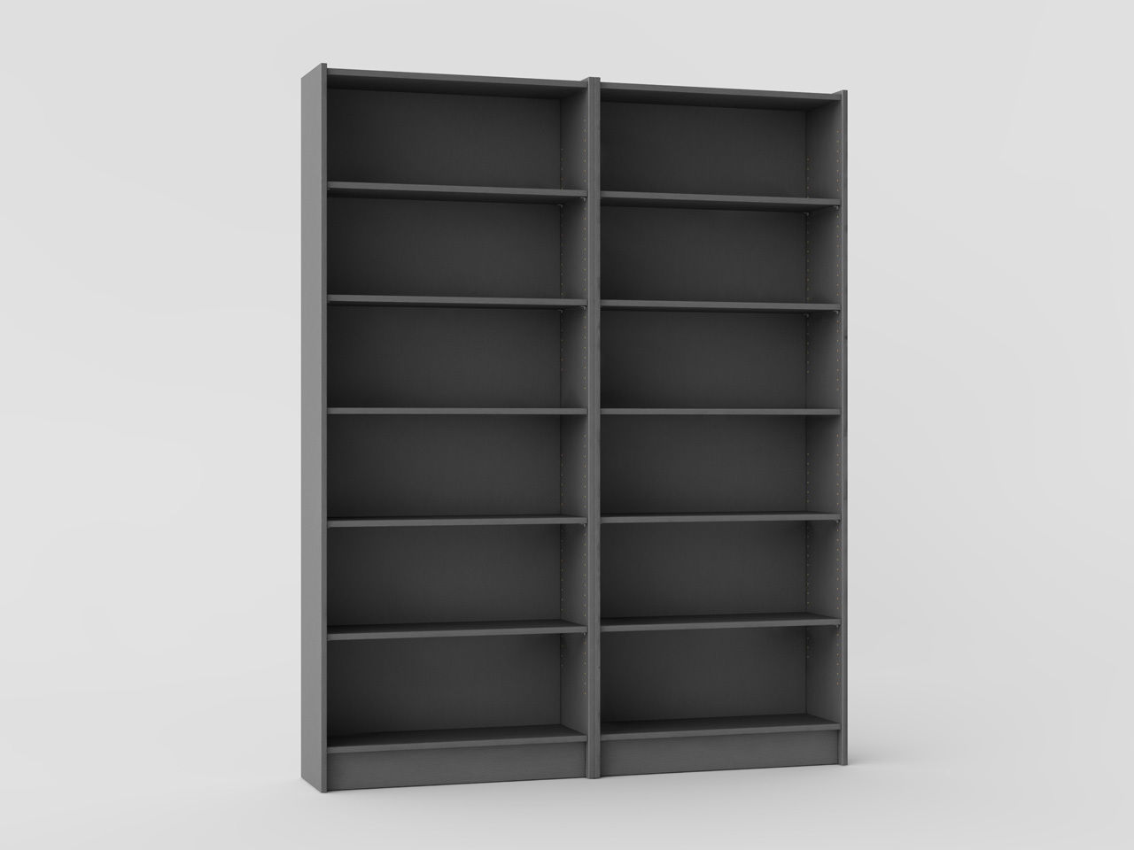 Wood bookcase with books 3D model_3