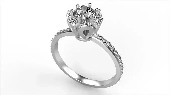 Diamond Floral Style Ring