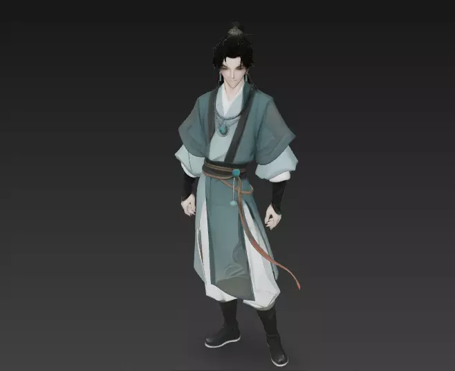Anime style Ancient Chinese Hanfu Young master 7 3D model
