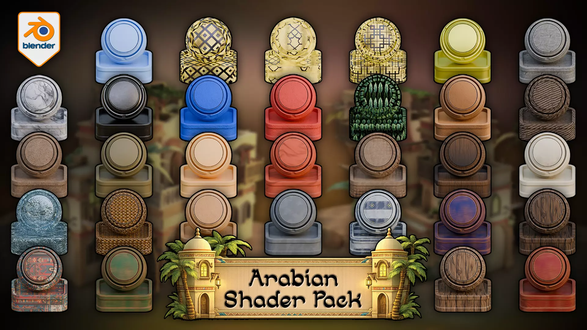 3DT Arabian Shader Pack for Blender 5 Cycles Texture