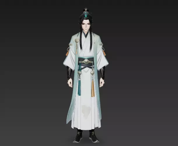 Anime style ancient Chinese Hanfu young nobleman 8 3D model