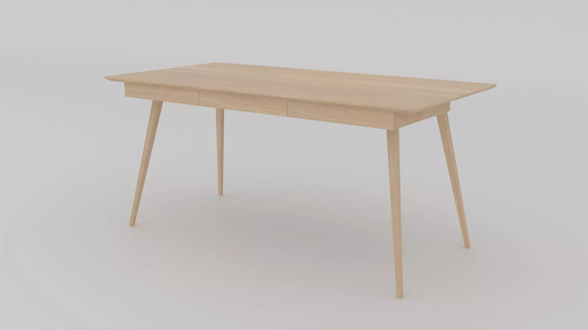 Japandi Tokyo Wood Office Desk 3D model