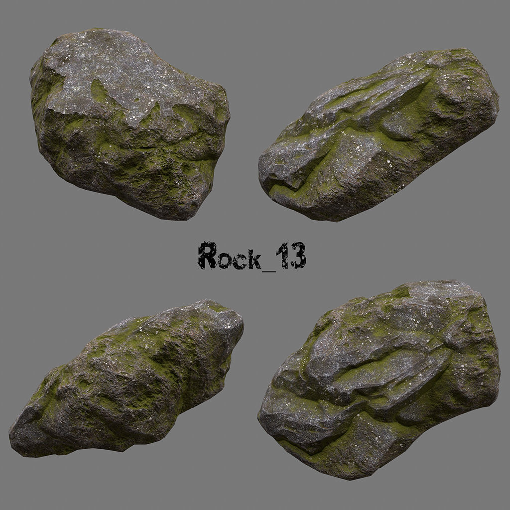 Rock 50 Low-poly 3D model_17