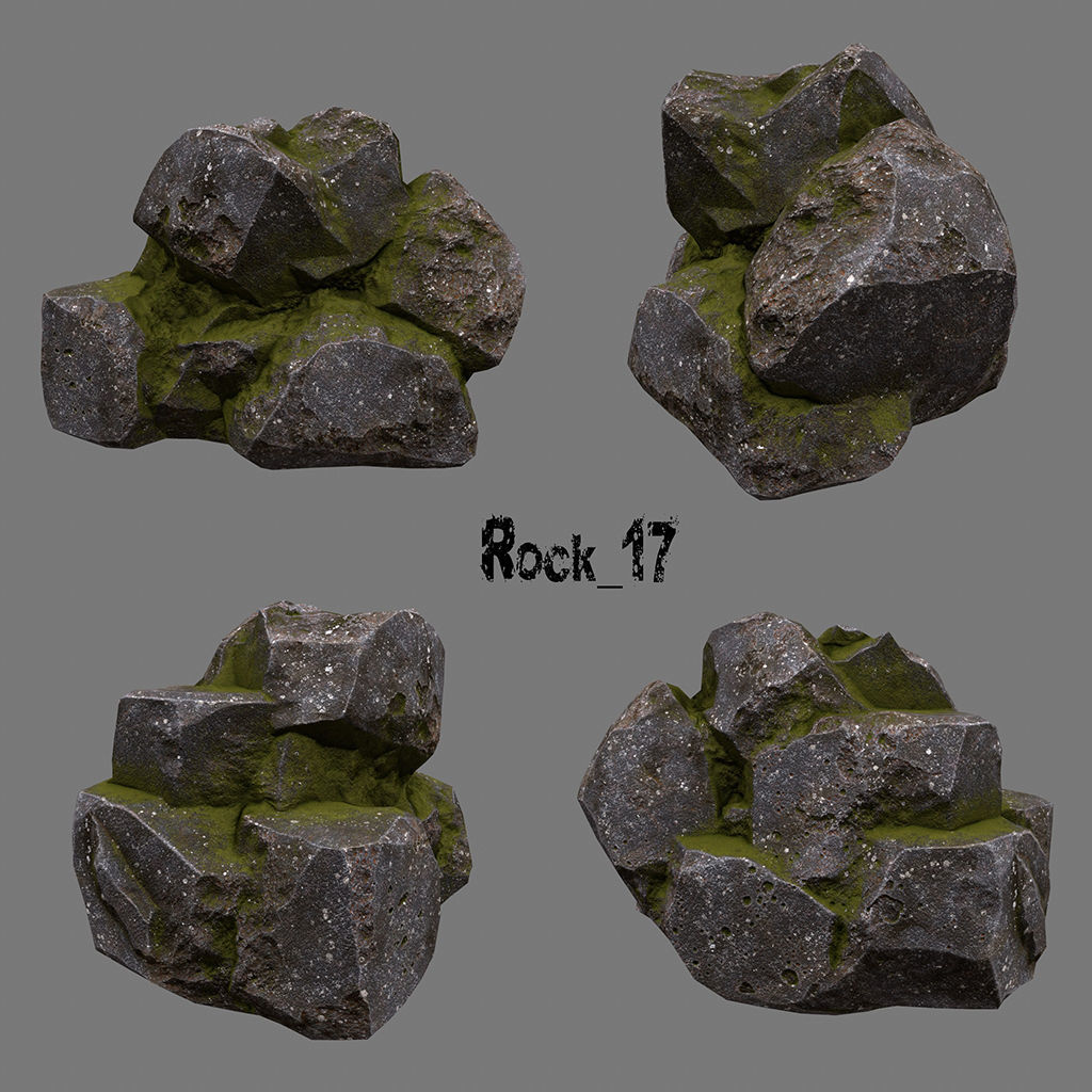 Rock 50 Low-poly 3D model_3