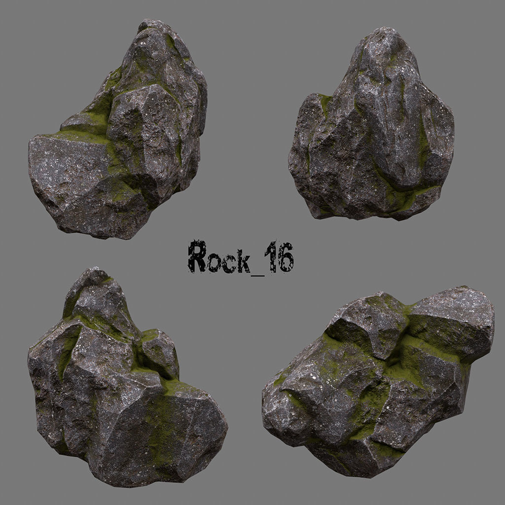 Rock 50 Low-poly 3D model_1