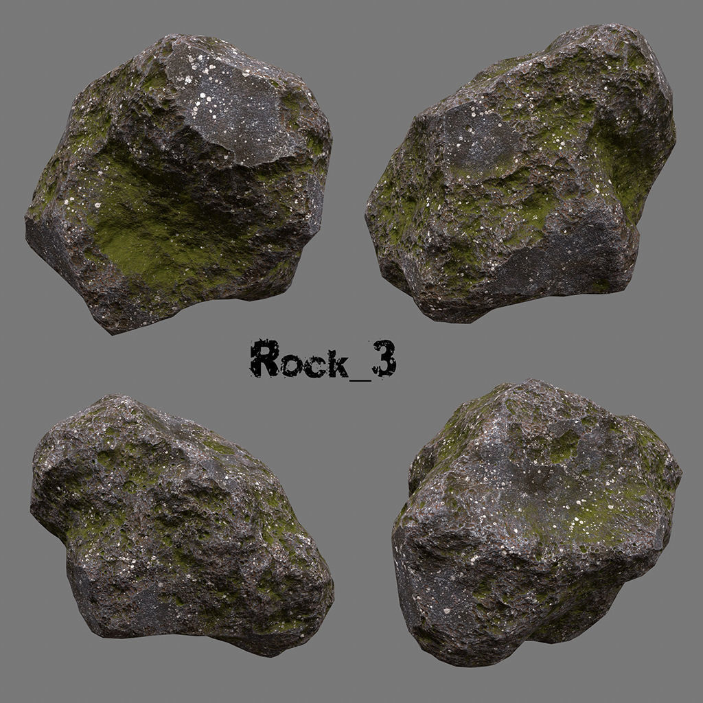 Rock 50 Low-poly 3D model_8
