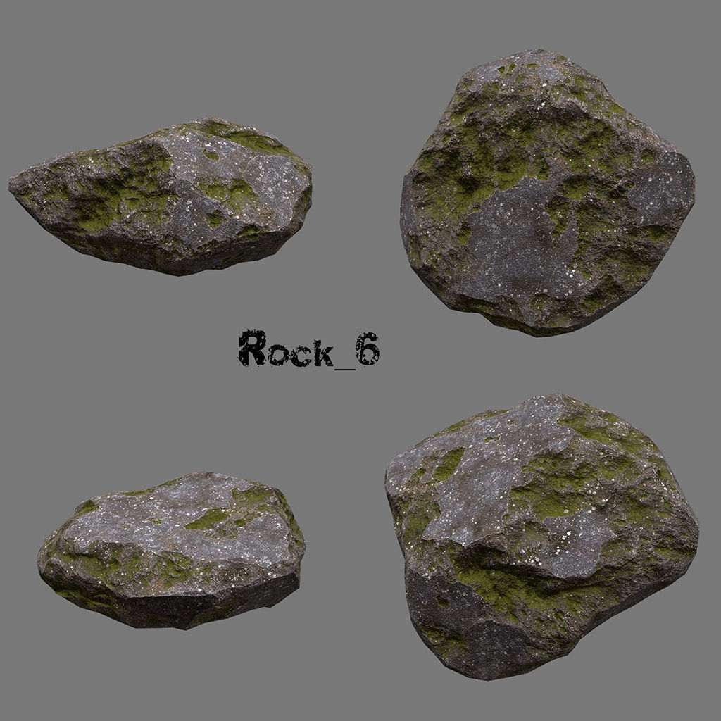 Rock 50 Low-poly 3D model_9