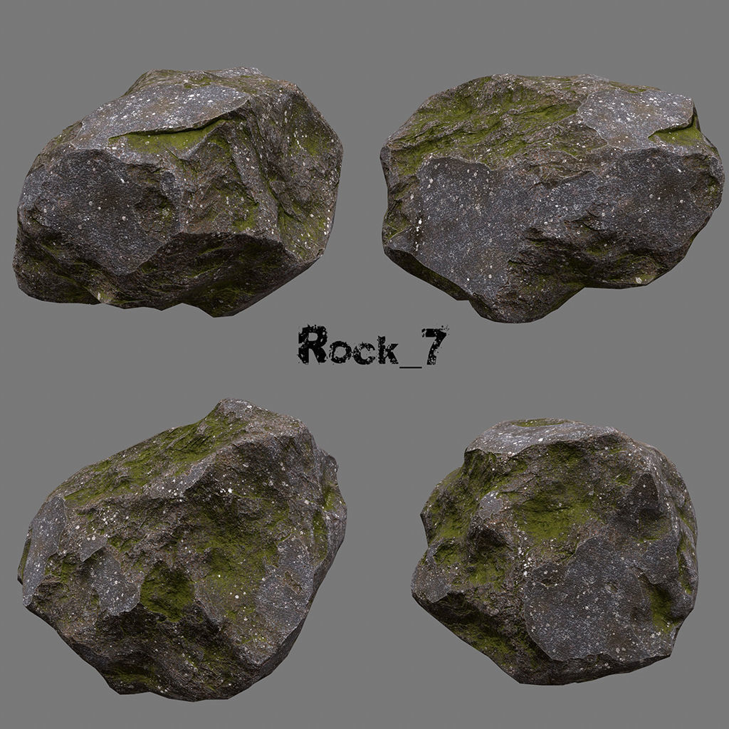 Rock 50 Low-poly 3D model_6
