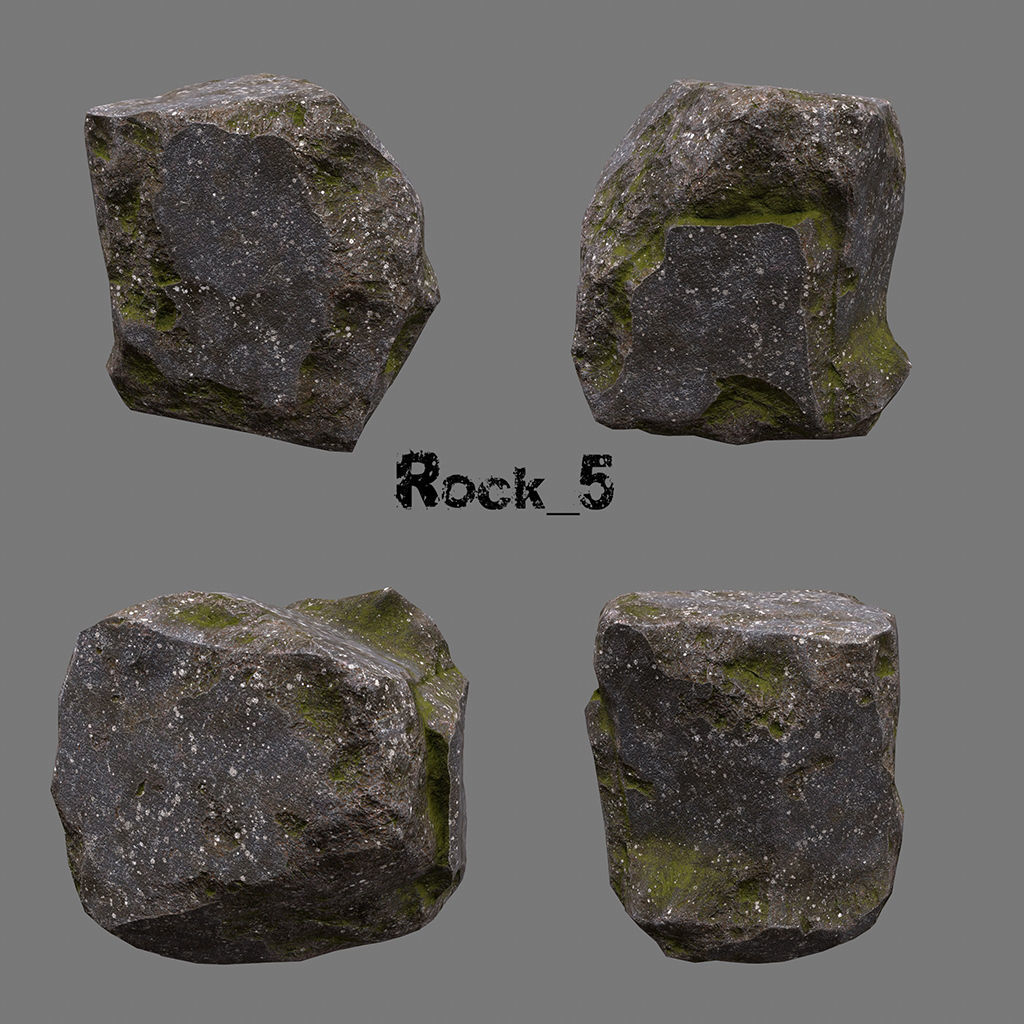 Rock 50 Low-poly 3D model_10