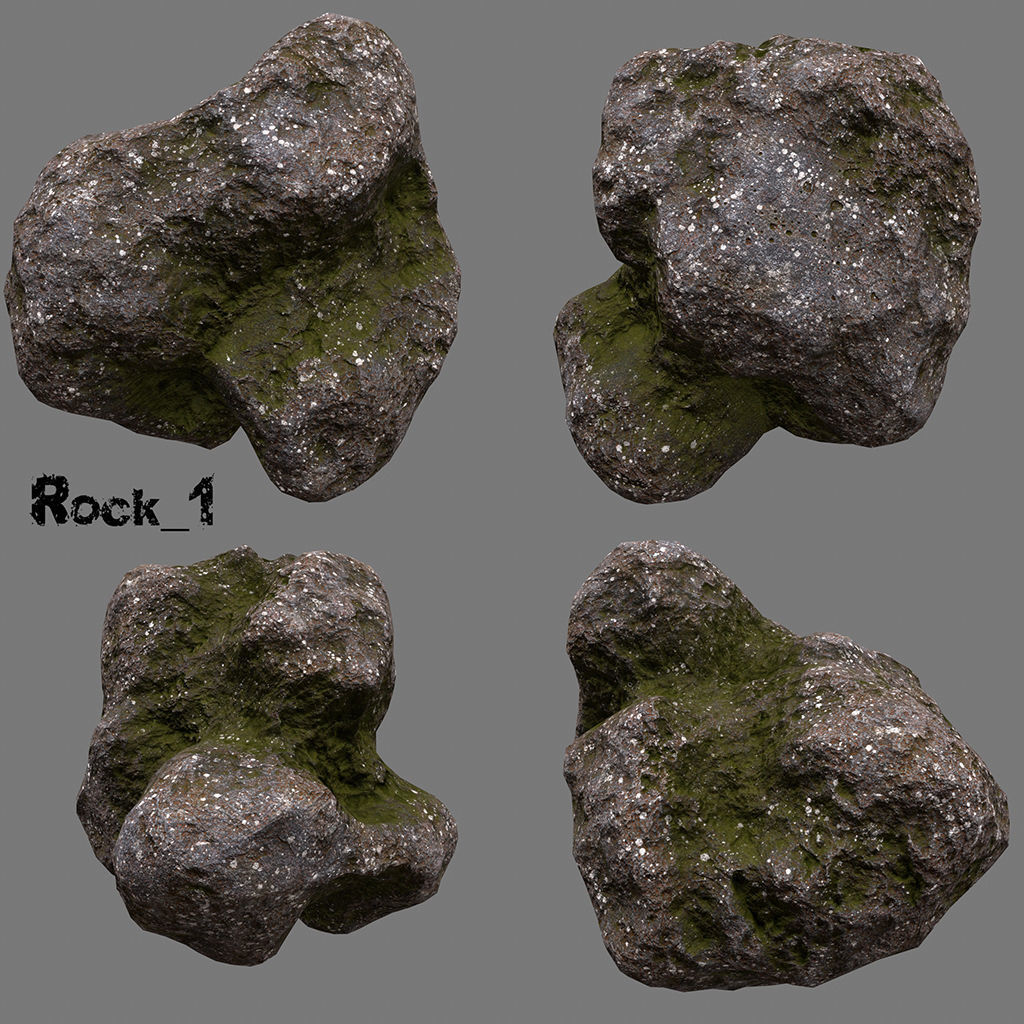 Rock 50 Low-poly 3D model_4