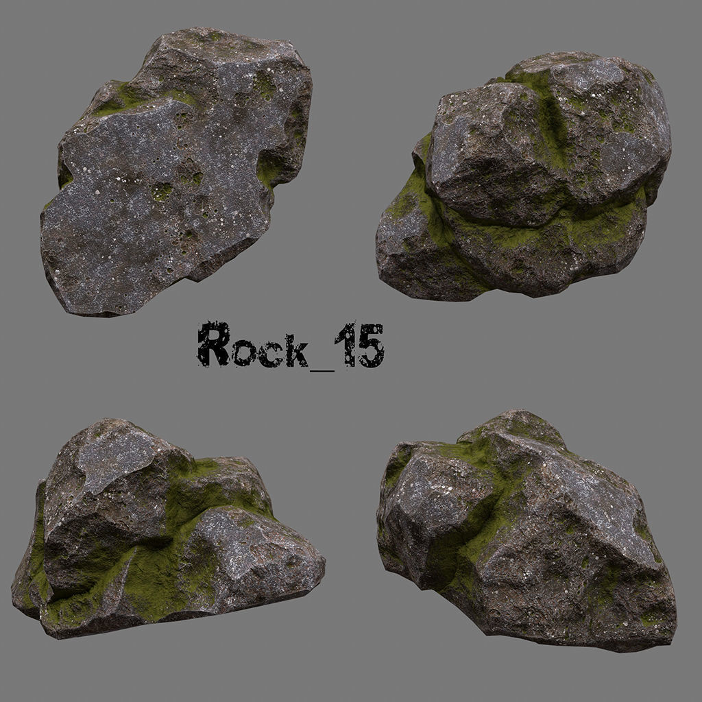 Rock 50 Low-poly 3D model_15