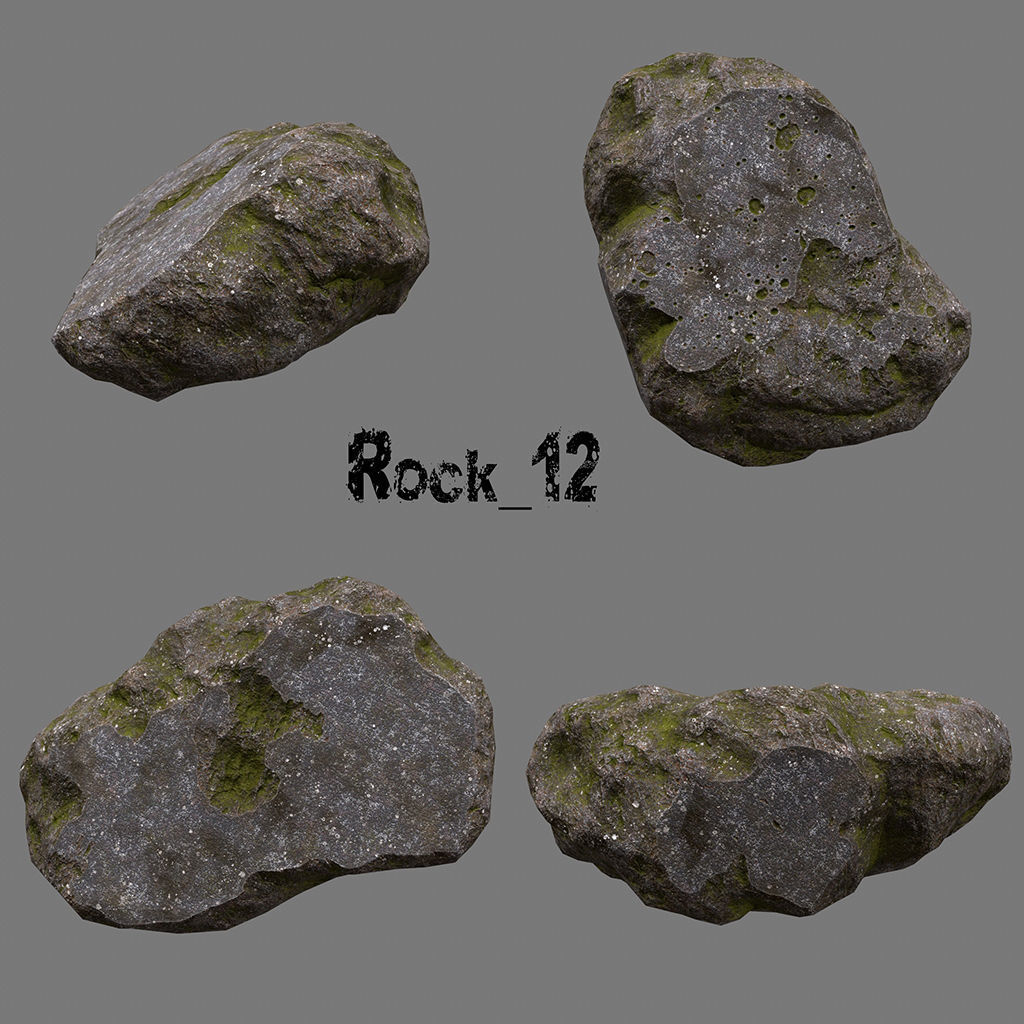 Rock 50 Low-poly 3D model_2