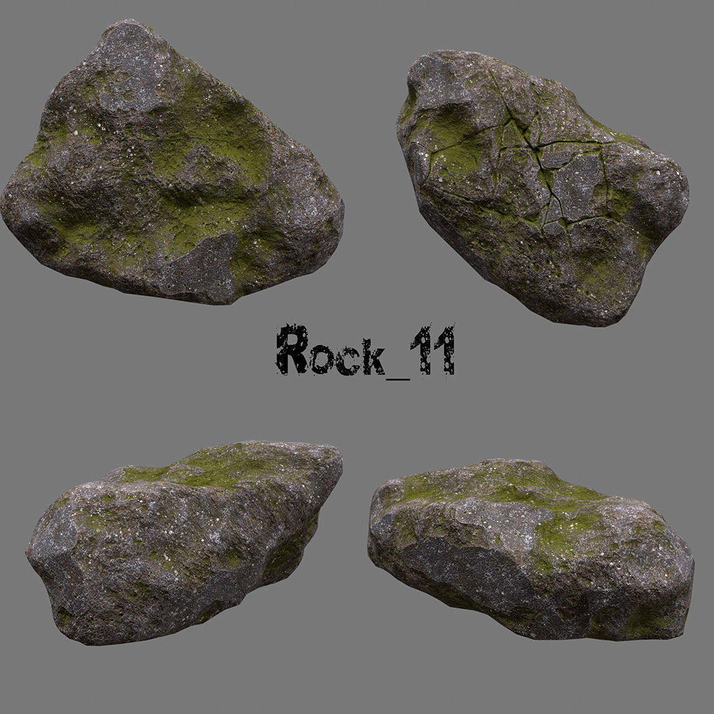 Rock 50 Low-poly 3D model_14