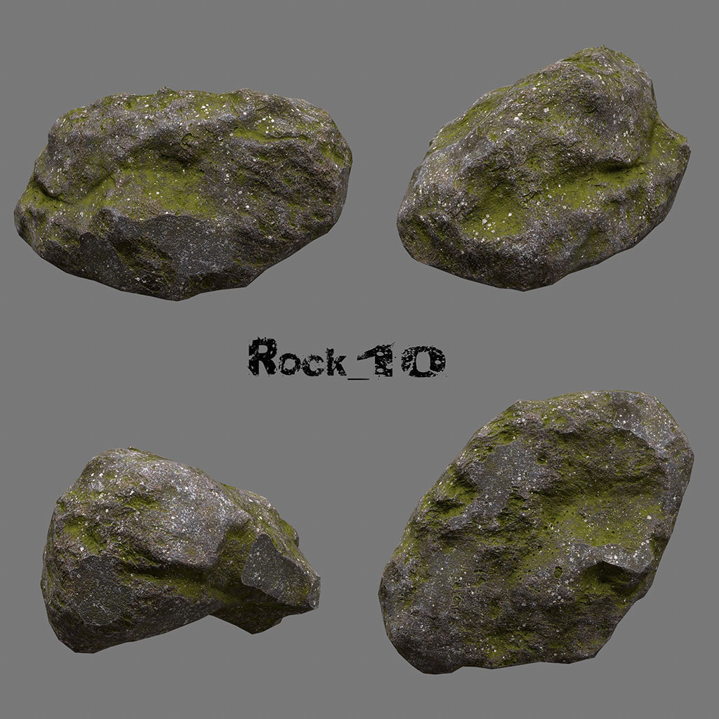 Rock 50 Low-poly 3D model_13