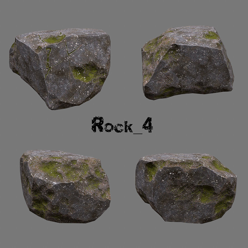Rock 50 Low-poly 3D model_7