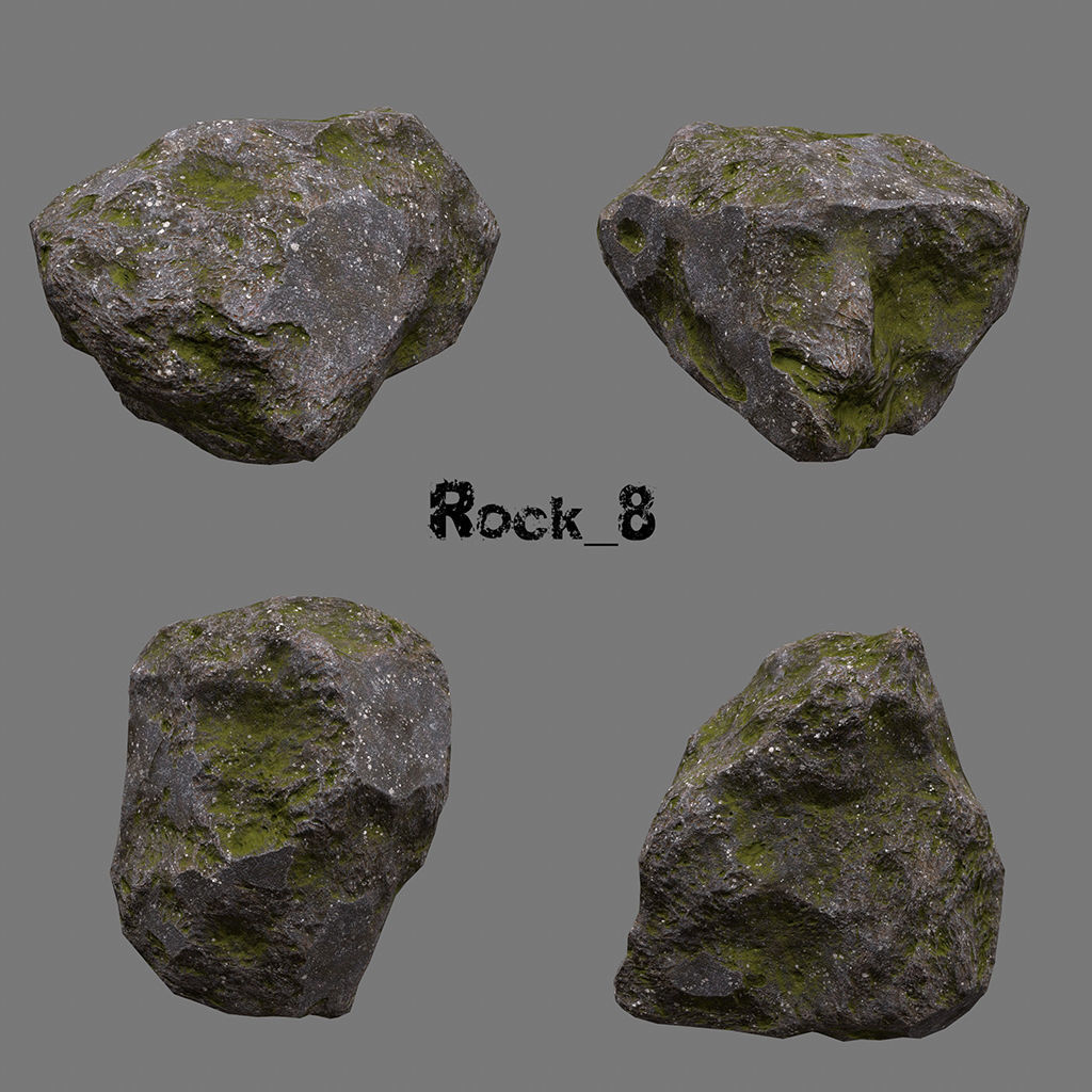 Rock 50 Low-poly 3D model_11