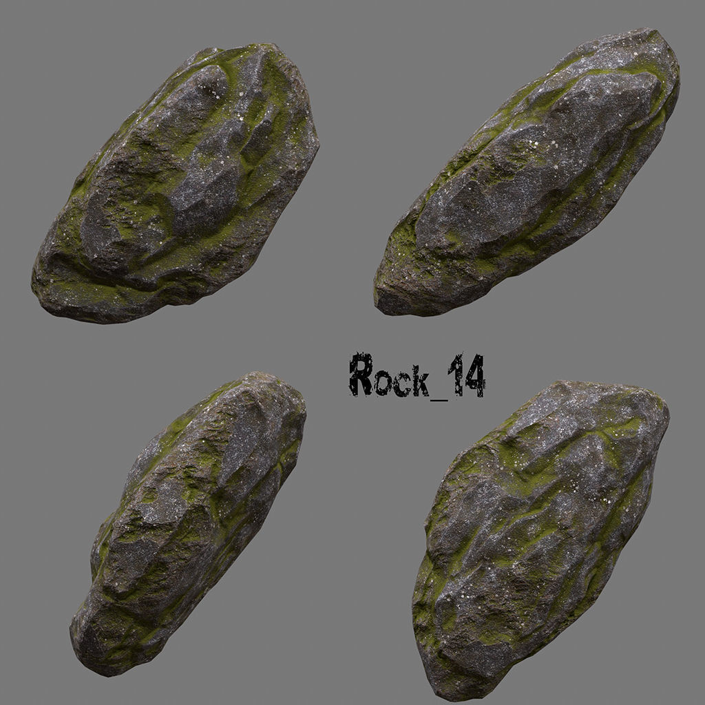 Rock 50 Low-poly 3D model_16