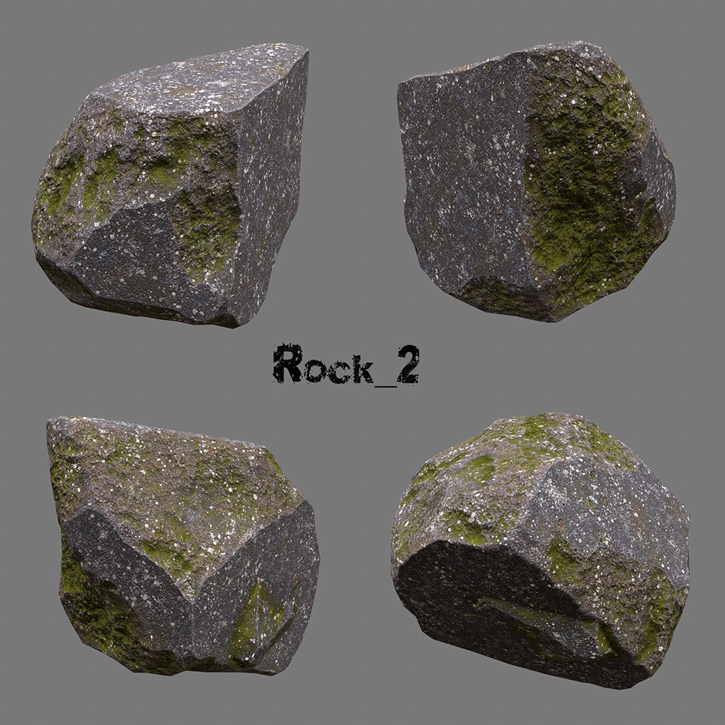 Rock 50 Low-poly 3D model_5