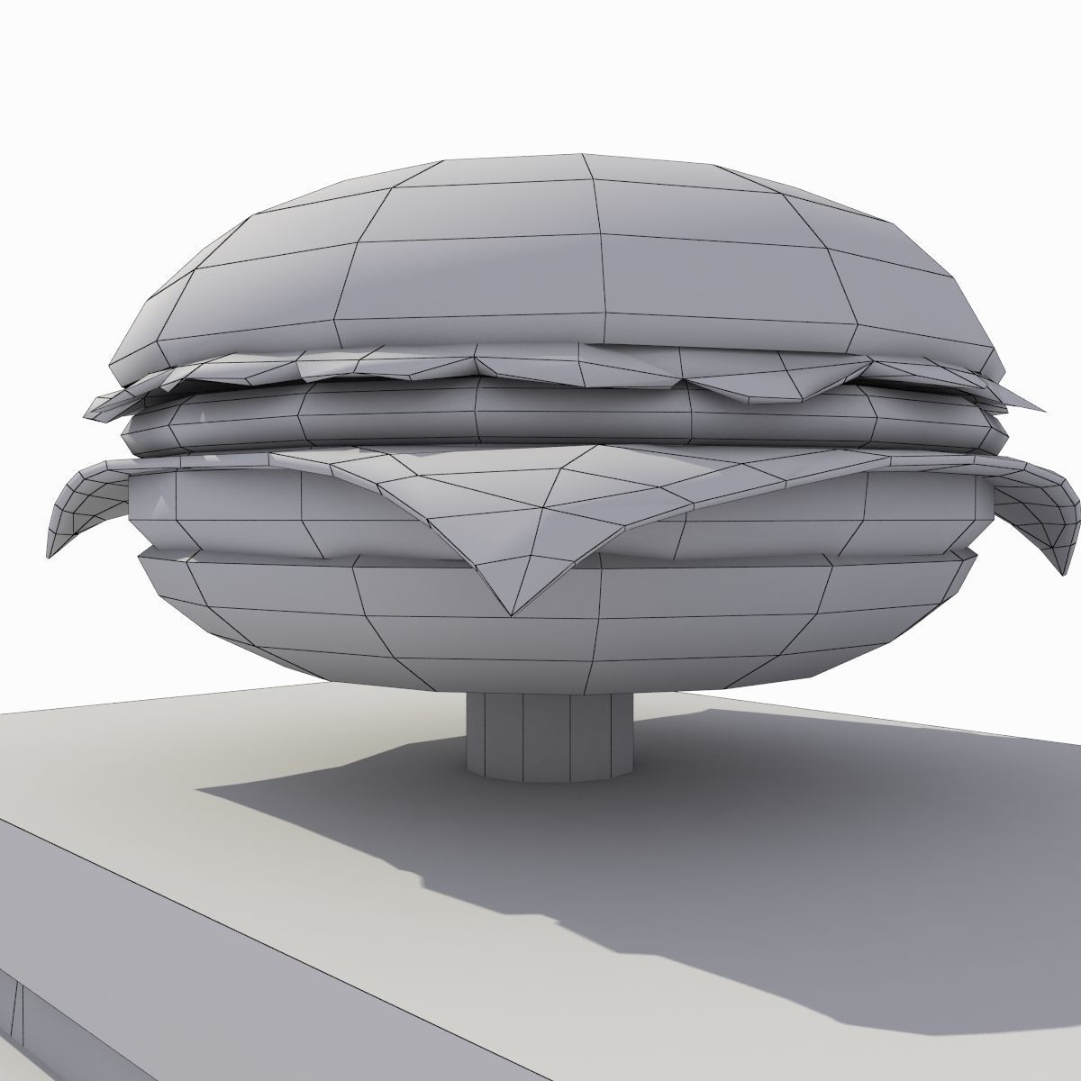 cartoon burger house building low poly Low-poly 3D model_7