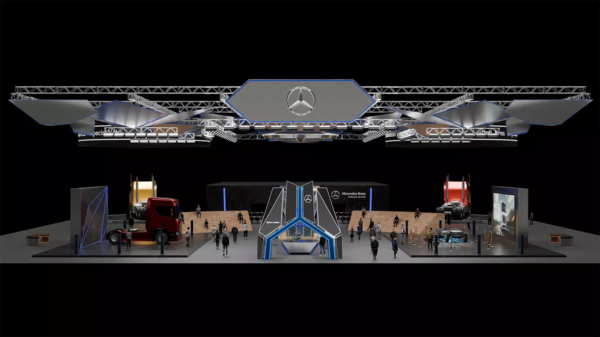 benz heavy truck exhibition design 3D model