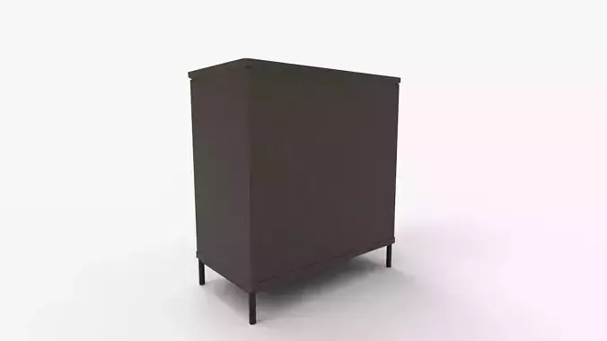 CosmoLiving by Cosmopolitan Vivinne Storage Oak Cabinet 3D model 5