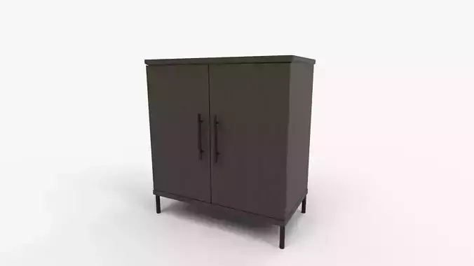 CosmoLiving by Cosmopolitan Vivinne Storage Oak Cabinet 3D model 7