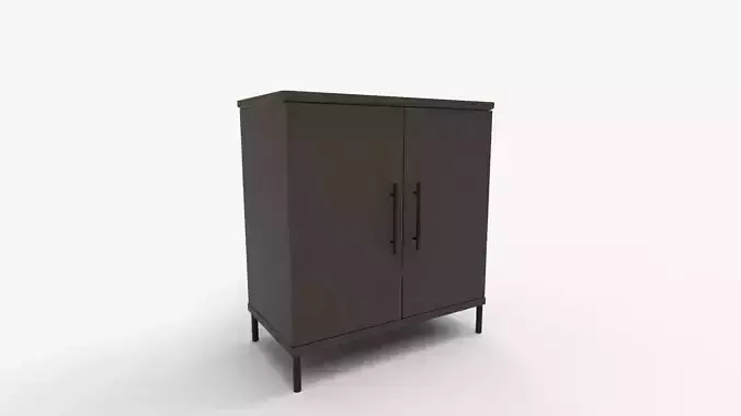 CosmoLiving by Cosmopolitan Vivinne Storage Oak Cabinet 3D model