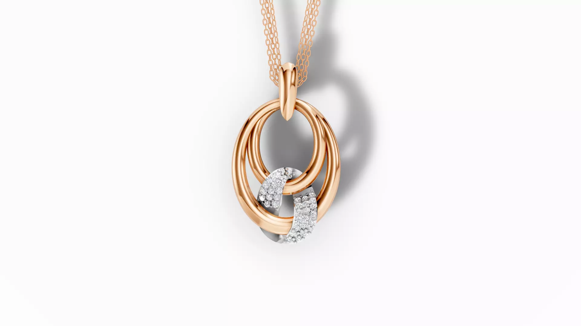 gold love pendent with diamond Free 3D print model