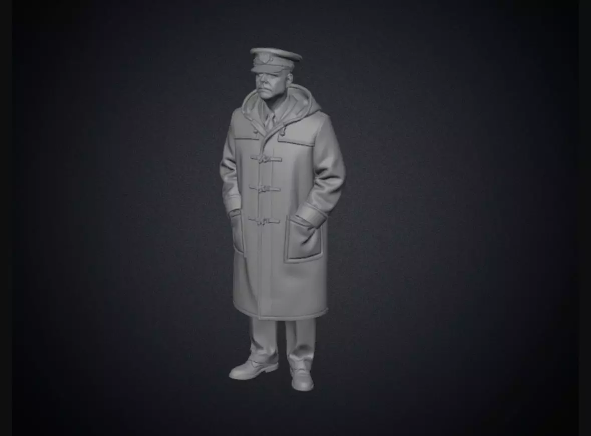 WW2 Royal Navy Captain Free 3D print model
