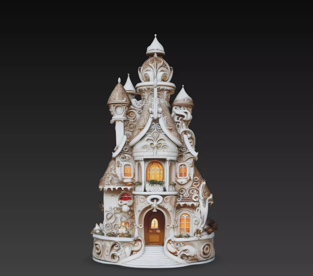 Fantasy Fairy Cottage House Sculpture STL Model 3D print model