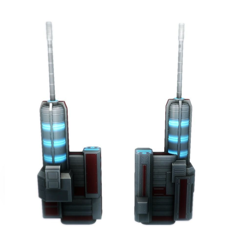 Blaster cannon 02 sci-fi low poly Low-poly 3D model_3