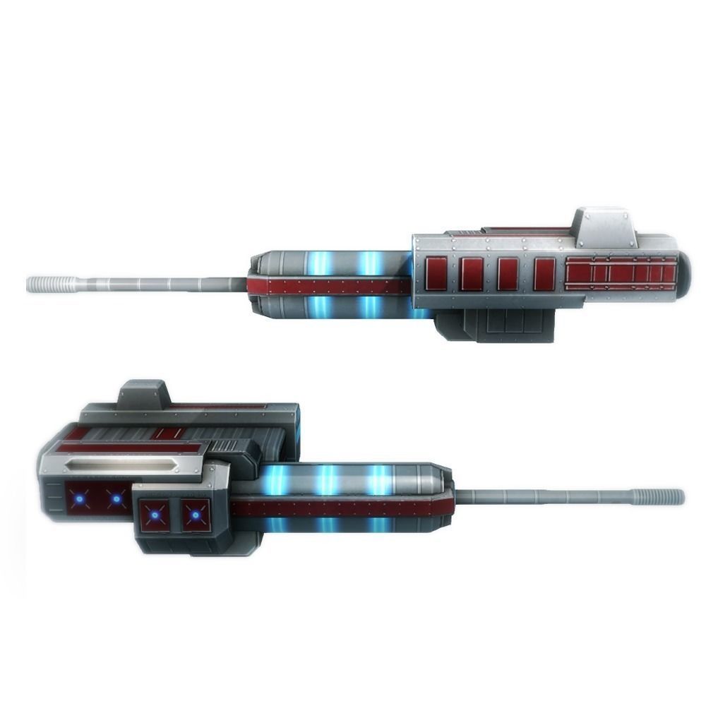 Blaster cannon 02 sci-fi low poly Low-poly 3D model_2