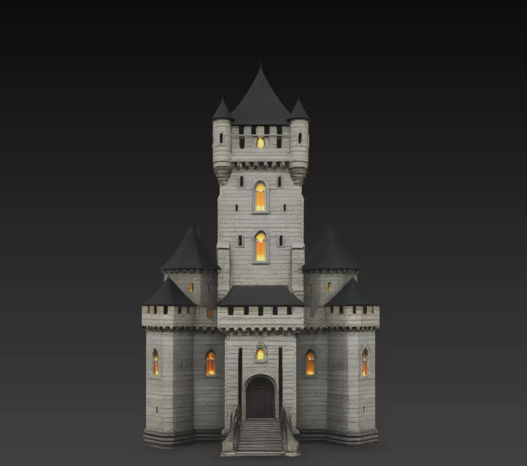 Medieval Castle Tower STL 3D Model 3D print model
