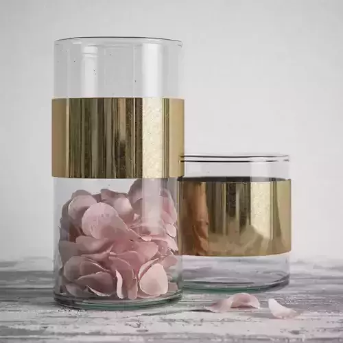 NORDAL vases with brass band