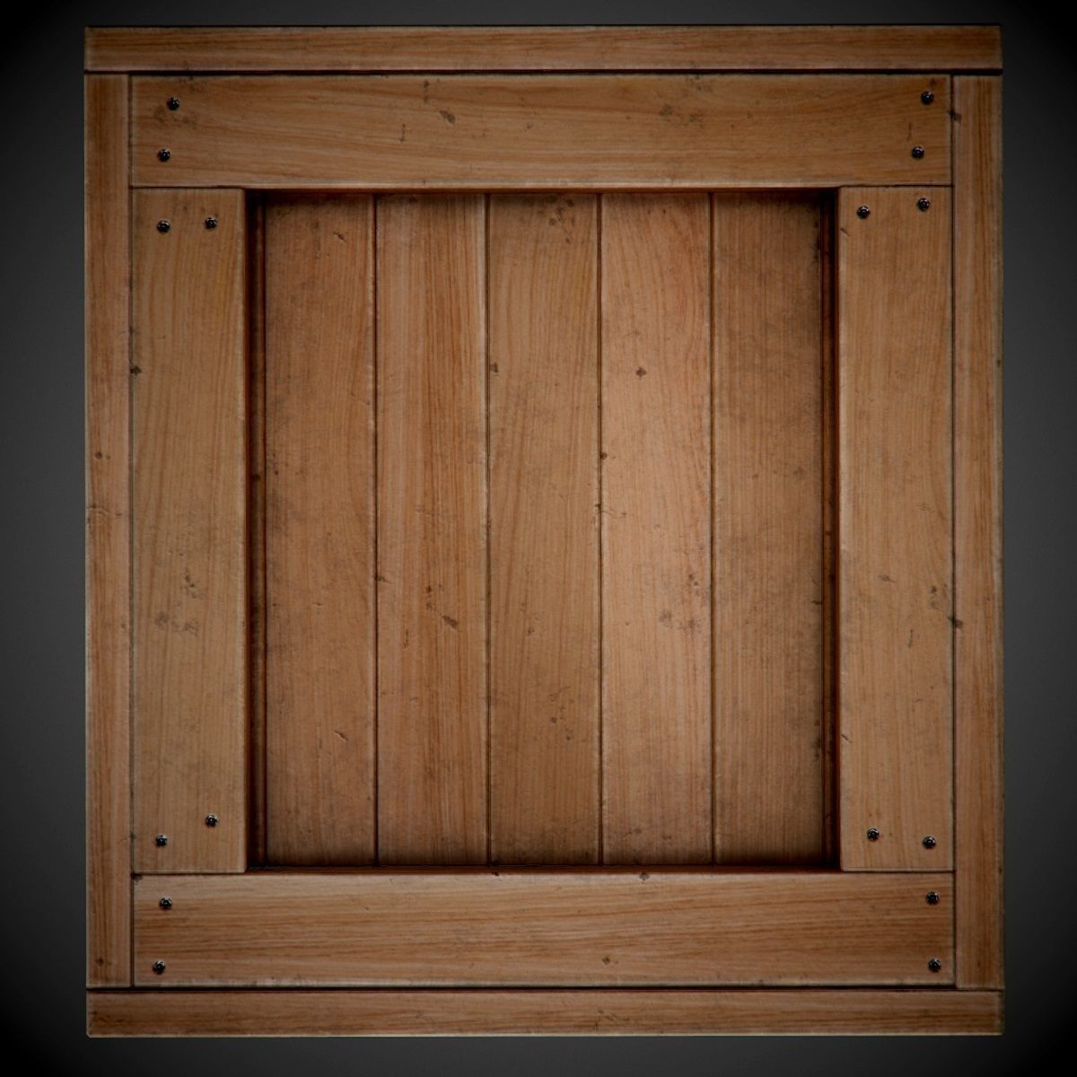 Realistic wooden box PBR Game-Ready Low-poly 3D model_10