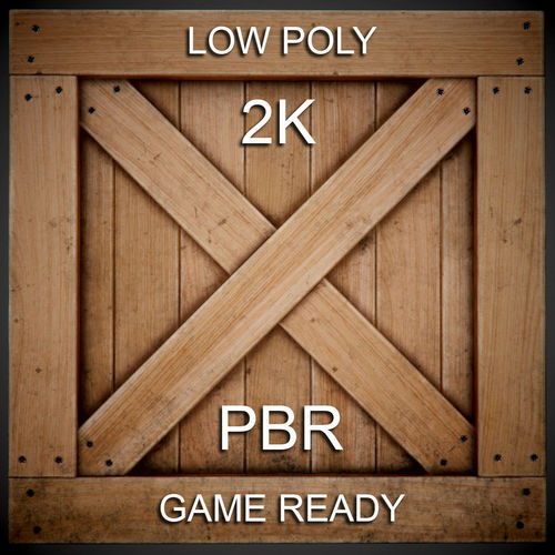 Realistic wooden box PBR Game-Ready Low-poly 3D model