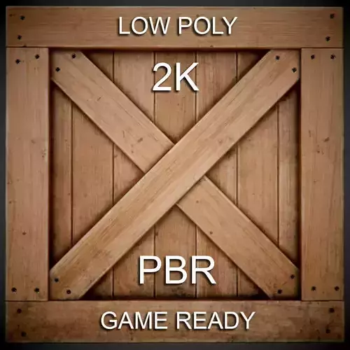 Realistic wooden box PBR Game-Ready Low-poly 3D model