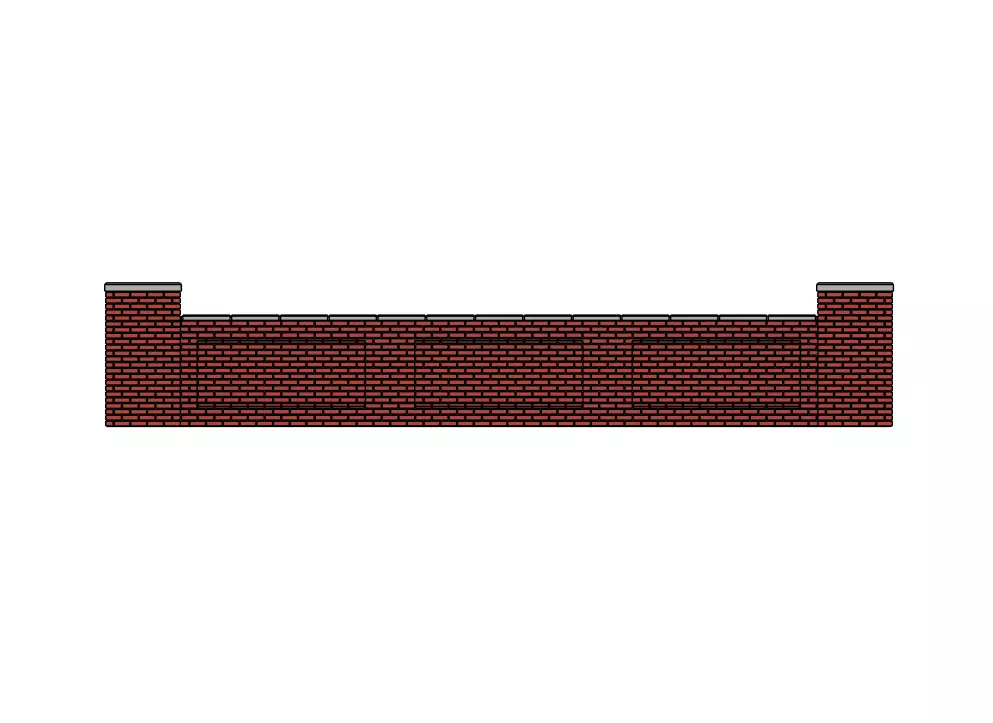 Model Railway Low Relief Retaining Walls Top Wall Add-on 3D print model