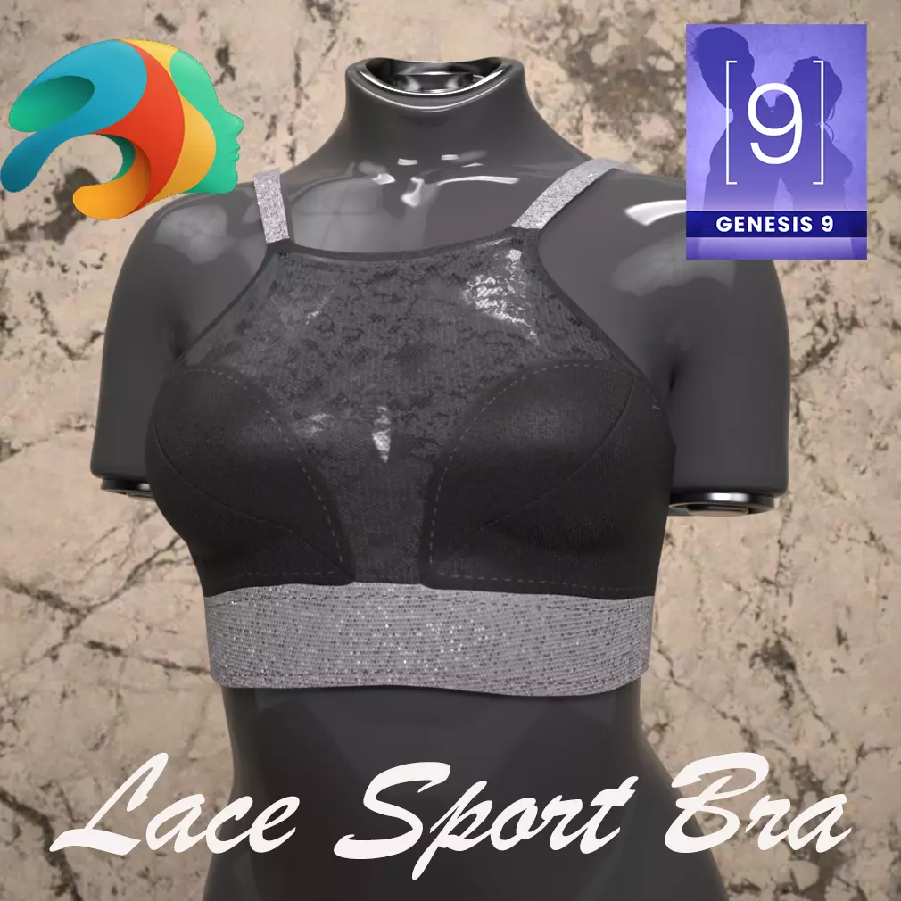 Lace Sport Bra for Genesis 9 3D model